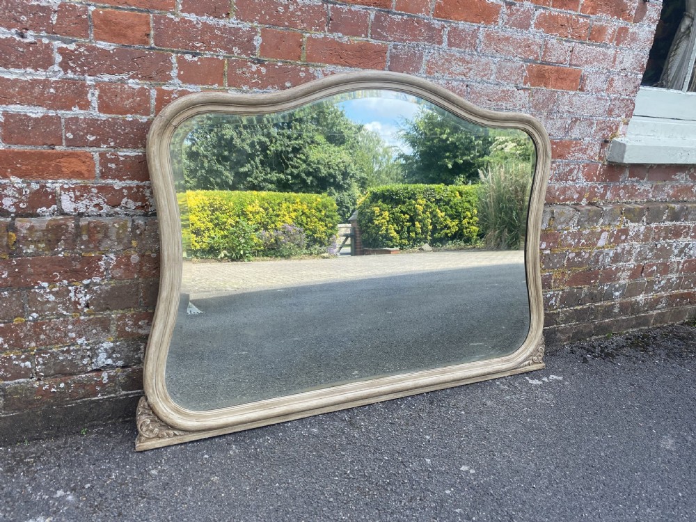 A Fabulous highly unusual near Pair of Antique French 19th Century carved wood painted shaped Mirrors. View III