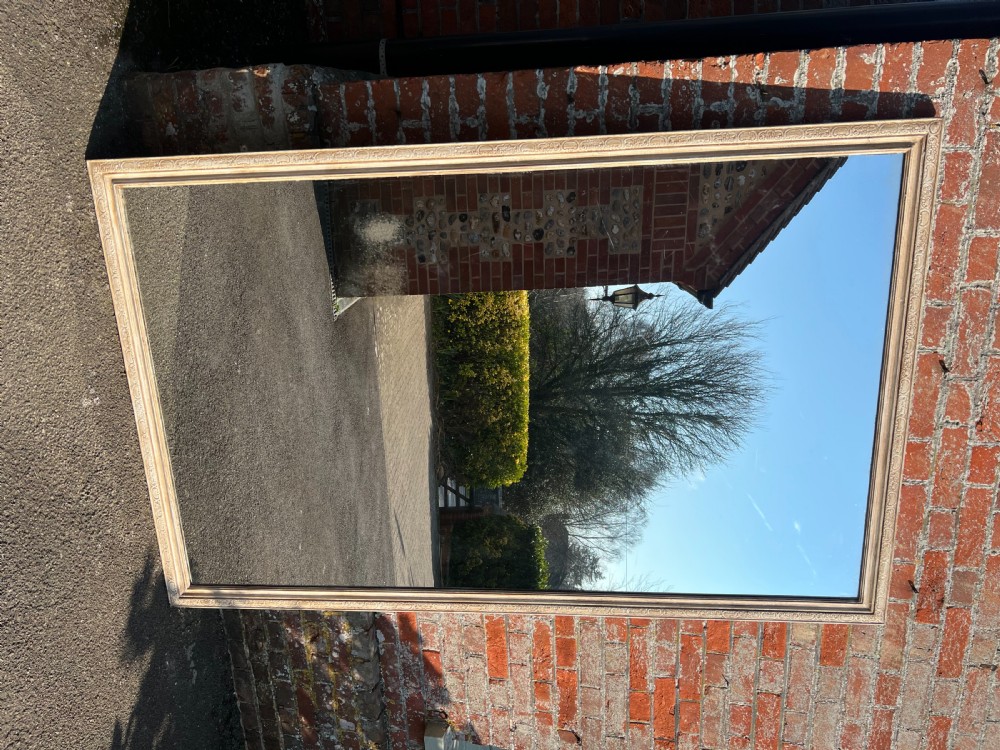 An Exceptional large Antique French 19th Century carved wood & gesso  painted Mirror. View VI