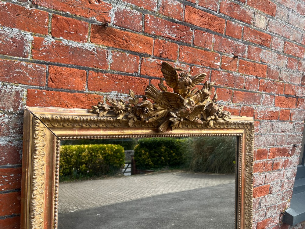 A Delightful large Antique French 19th Century 19th Century carved wood & gesso gilt Mirror. View VII