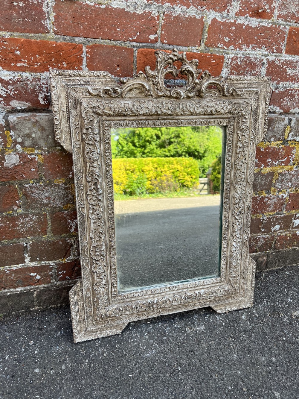 A Fabulous good size Antique French 19th C painted Mirror. View VI