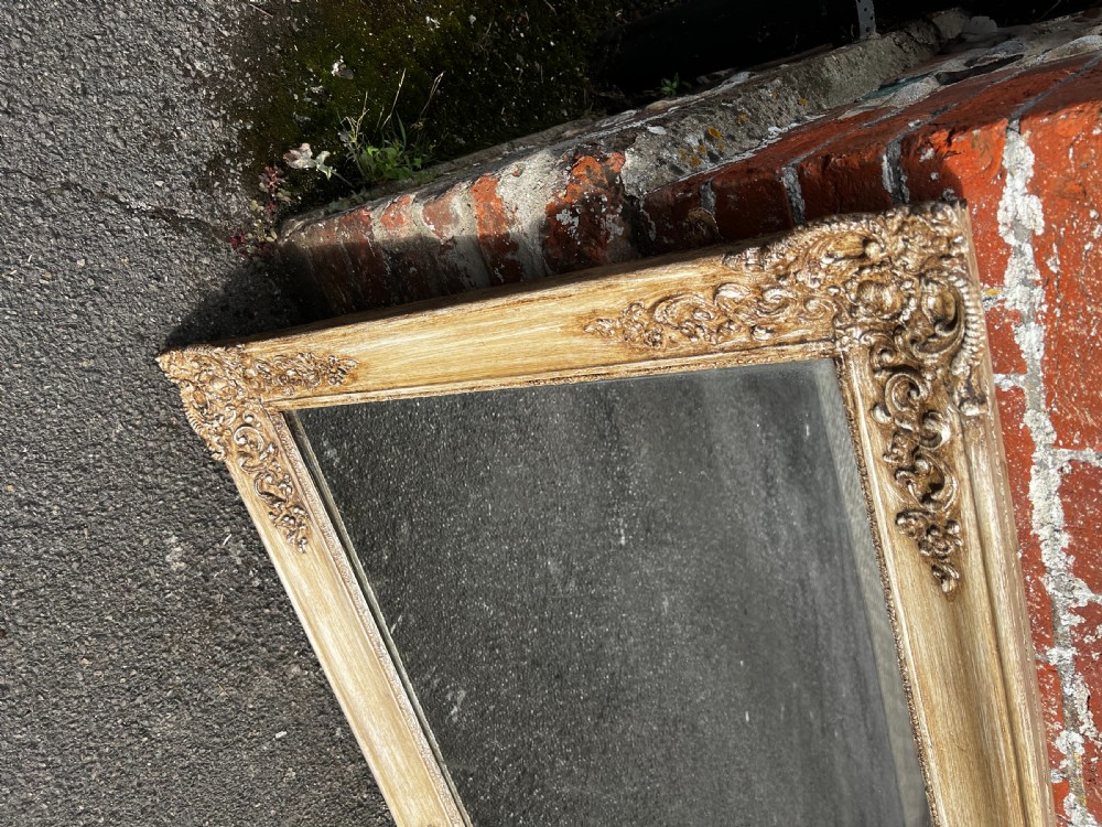 A Spectacular large Antique French 19th Century carved wood & gesso painted Louis Philippe Mirror. View III