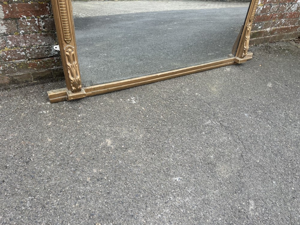 A Spectacular large Antique English 19th Century carved wood & gesso gilt Mirror. View III