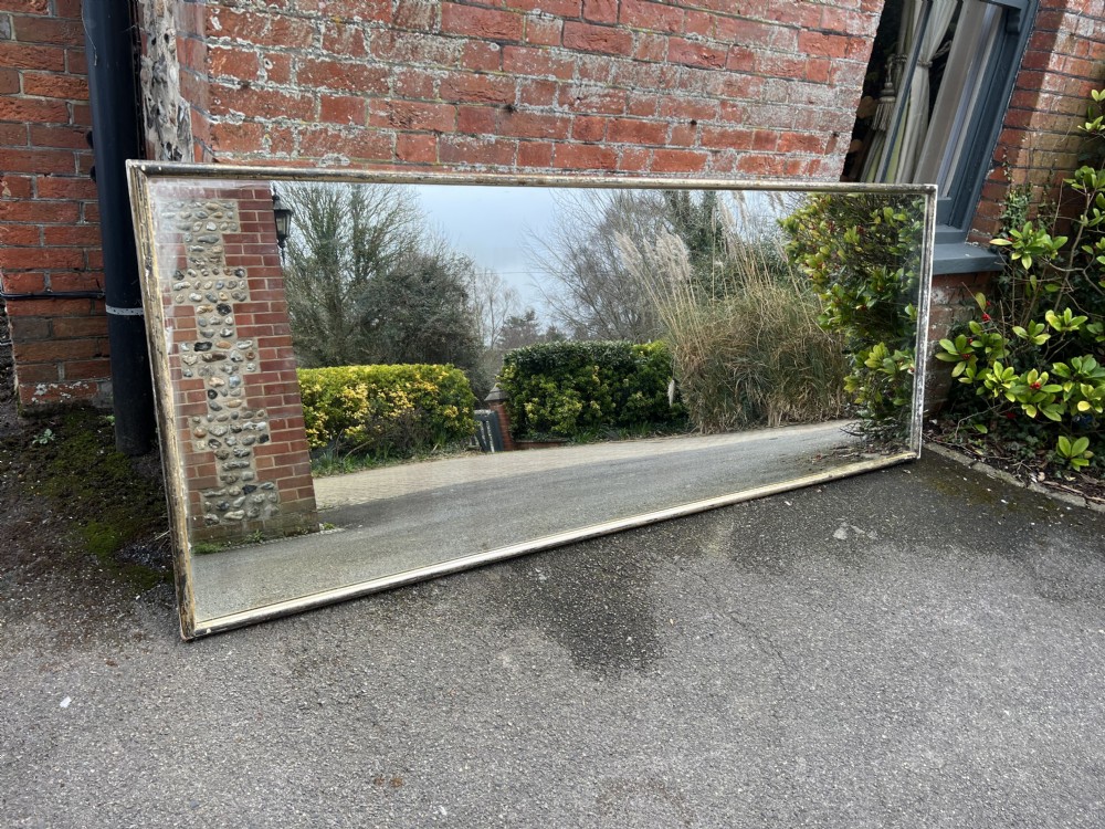 A Highly Impressive Extra Large Antique French 19th Century carved wood & gesso original Silvered framed Bistro Mirror. View II