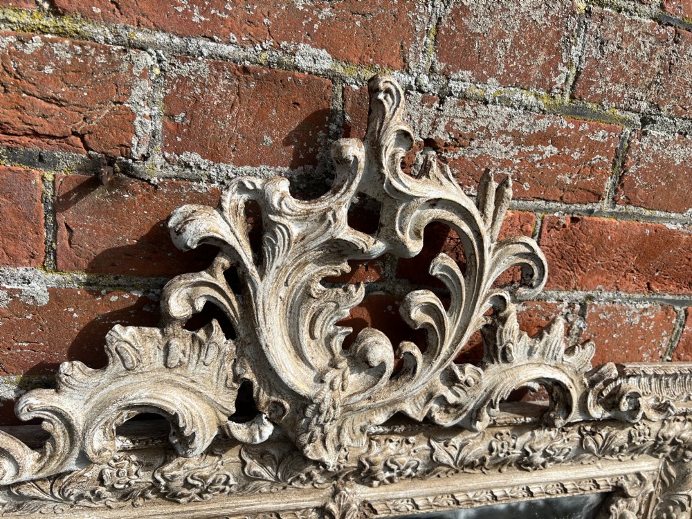A Fabulous good size Antique French 19th Century carved wood & gesso painted Cushion Mirror, View VI