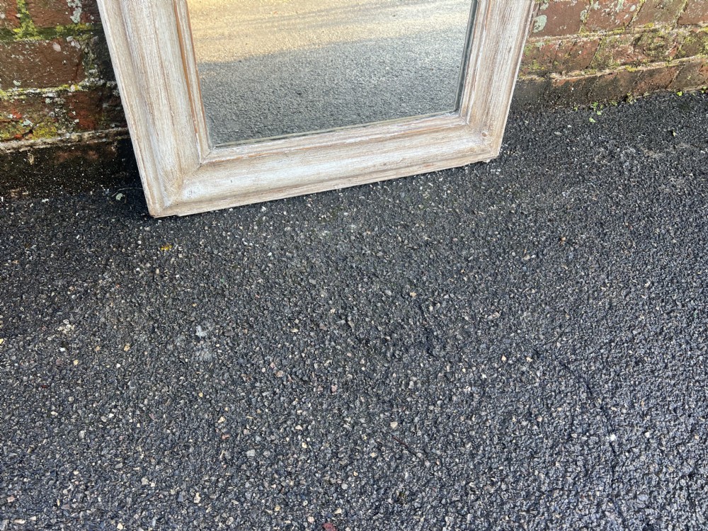A Highly useful size Antique French 19th Century carved wood & gesso painted Louis Philippe Mirror. View II