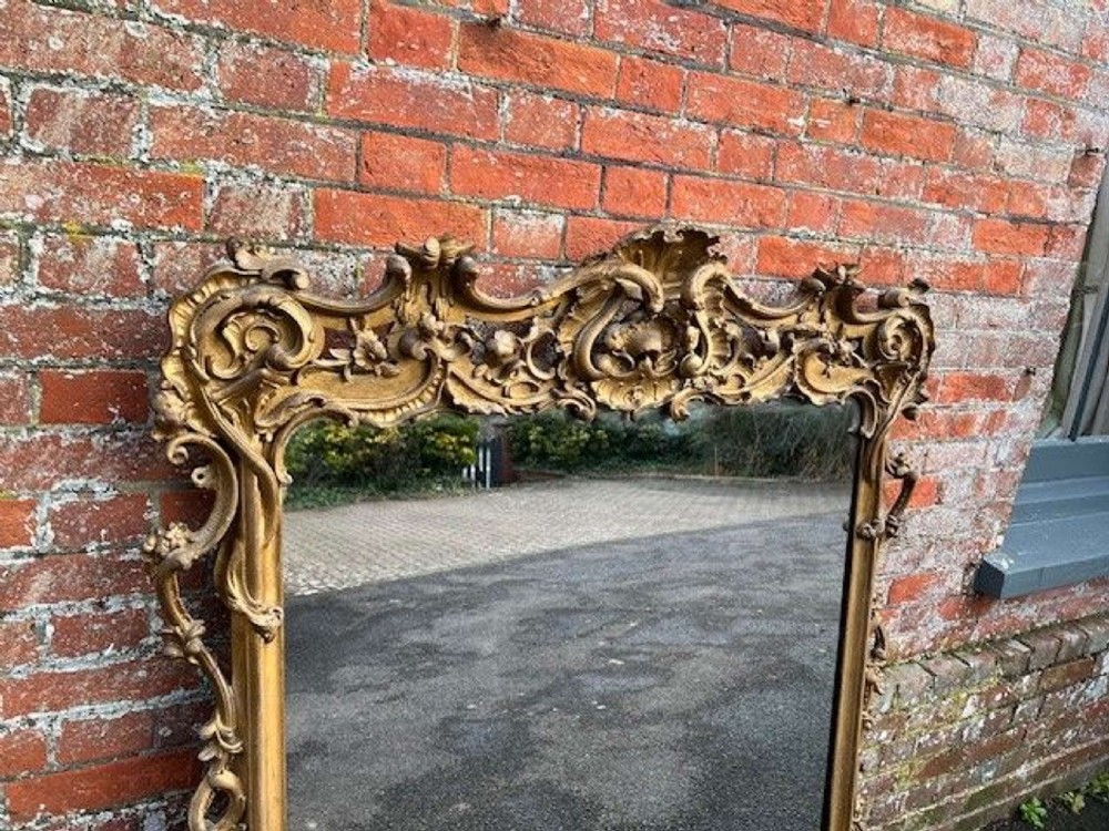 A Spectacular large Antique English 19th Century  gilt Overmantle Mirror. View II