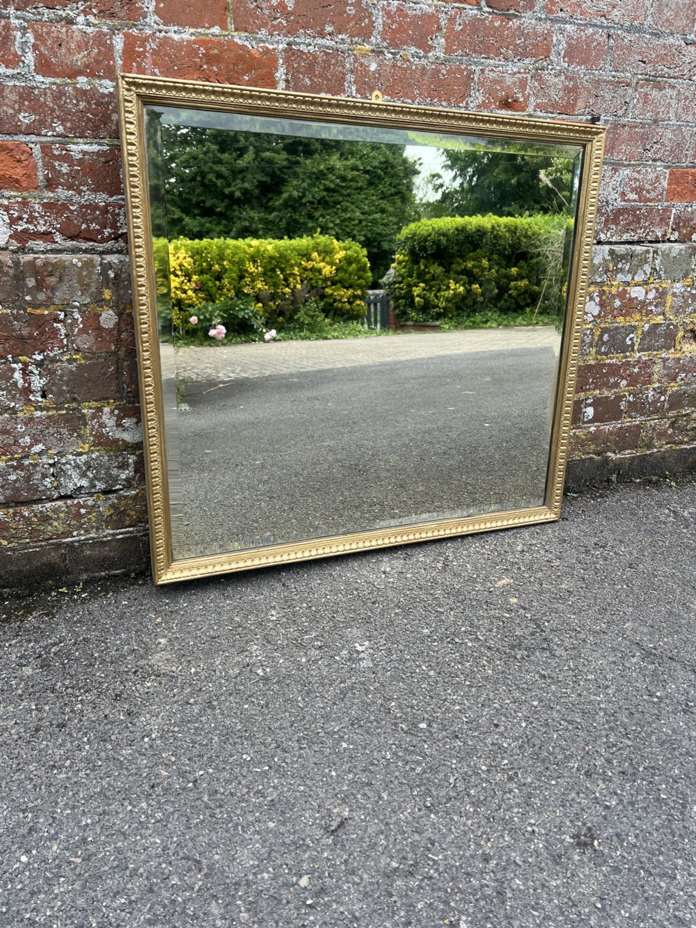 A Delightful good size Antique English 19th Century carved wood gilt Mirror. View VII