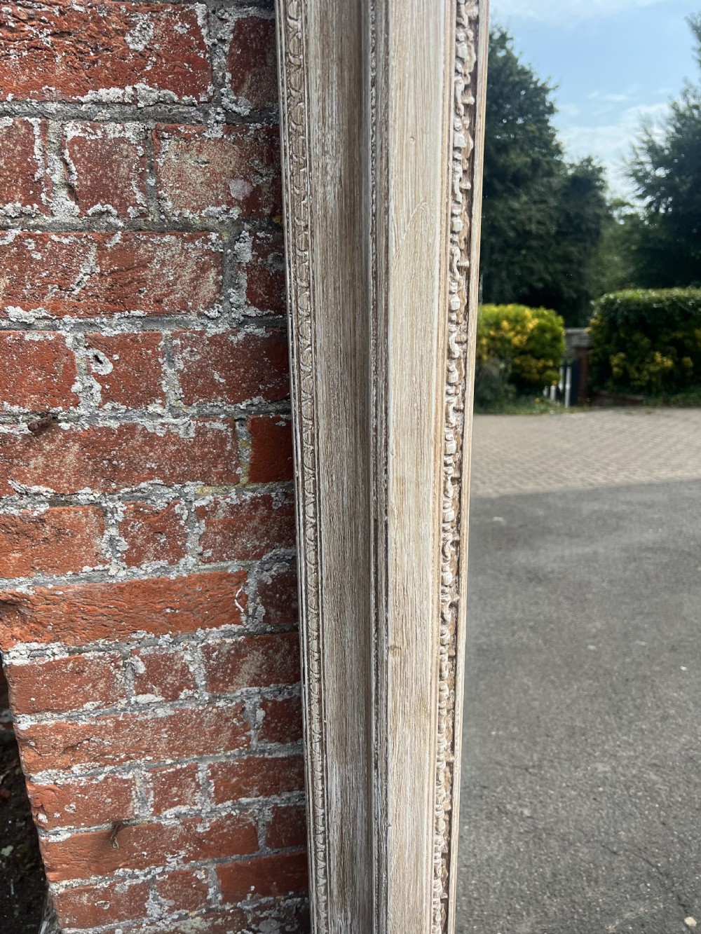 A Spectacular large Antique French 19th Century carved wood painted framed Mirror. View III