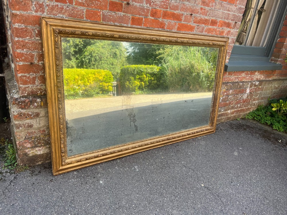 A Spectacular large Antique French 19th Century carved wood & gesso original gilt Mirror. View VIII