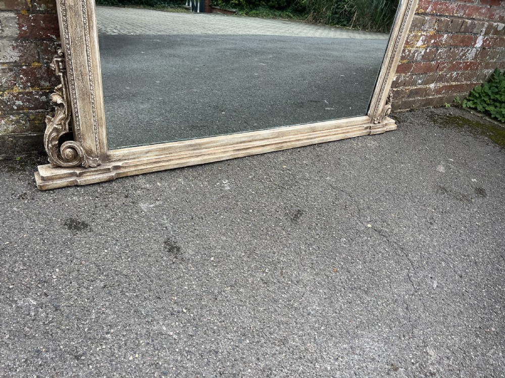 A Superb large Antique English 19th Century carved wood & gesso painted Mirror. View V