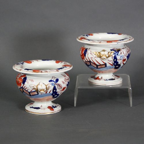 A PAIR OF MASONS IRONSTONE CHINA SALTS - ADDITIONAL PHOTO 1