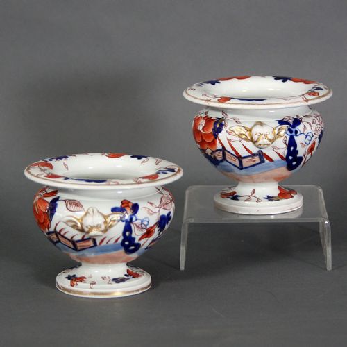 A PAIR OF MASONS IRONSTONE CHINA SALTS - ADDITIONAL PHOTO 2