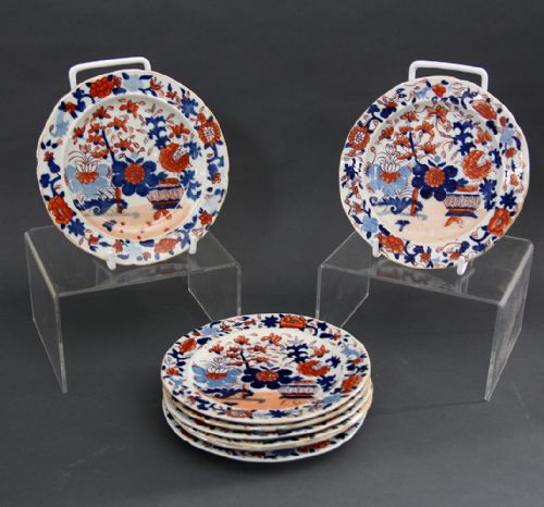 masons ironstone china 6 plates - CATEGORY: ANTIQUE PLATES - DATED 19TH CENTURY