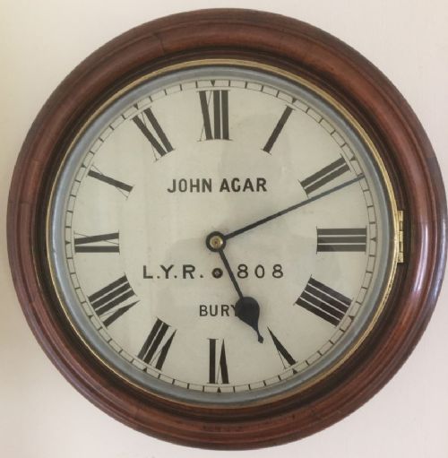 Eight Day Rare High Quality Lancs/yorks Railway Clock, Renowned Maker, 1870'S