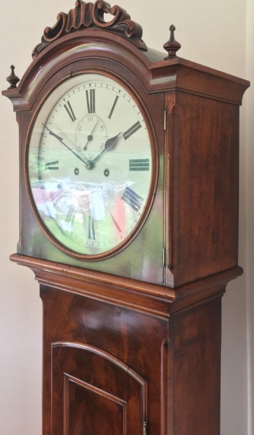 fig 1. Gorgeous Eight Day Irish Longcase Clock Mid Nineteenth Century