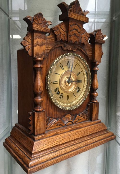 fig 1. Antique American Eight Day Striking 'Gingerbread' Clock