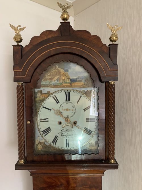fig 1. Mahogany Eight Day Victorian Longcase Clock
