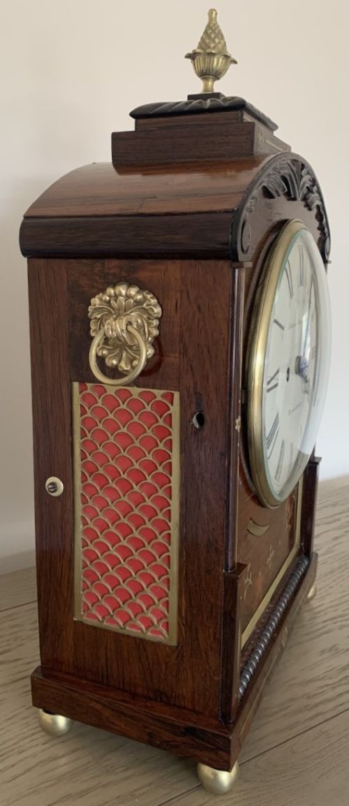 fig 2. Fine Regency Rosewood Repeating Twin Fusee Bracket Clock With Bracket