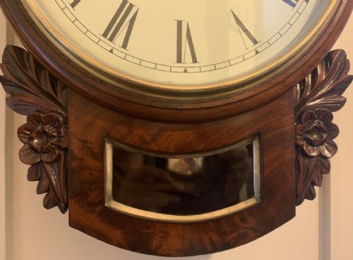 EIGHT DAY FUSEE DROP DIAL WALL TIMEPIECE CLOCK - ADDITIONAL PHOTO 2