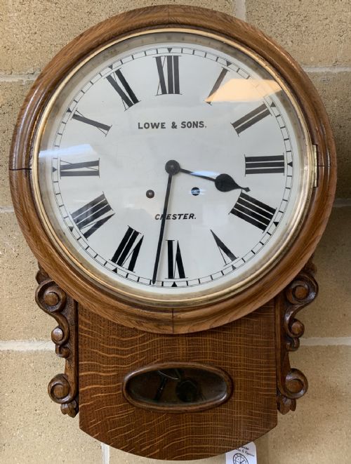 DROP DIAL STRIKING WALL CLOCK FAMOUS MAKER VICTORIAN - ADDITIONAL PHOTO 1