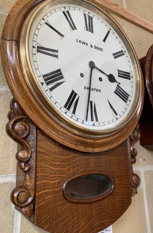 DROP DIAL STRIKING WALL CLOCK FAMOUS MAKER VICTORIAN - ADDITIONAL PHOTO 2