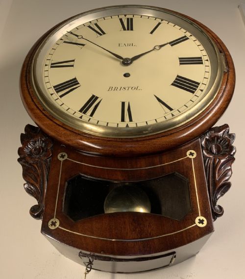 DROP DIAL FUSEE WALL CLOCK BRISTOL MAKER FANTASTIC PIECE - ADDITIONAL PHOTO 5