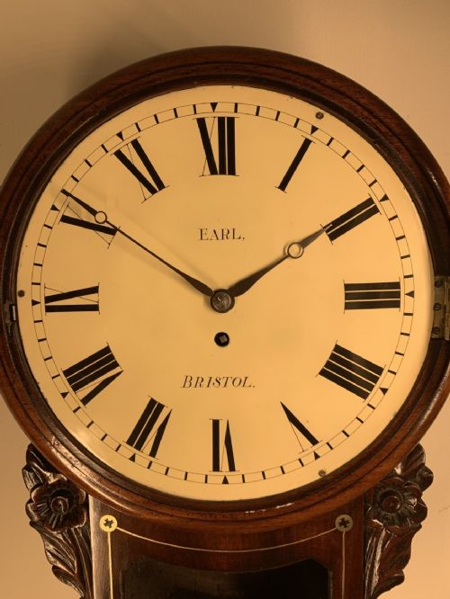 DROP DIAL FUSEE WALL CLOCK BRISTOL MAKER FANTASTIC PIECE - ADDITIONAL PHOTO 6