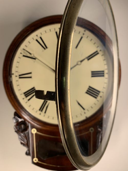 DROP DIAL FUSEE WALL CLOCK BRISTOL MAKER FANTASTIC PIECE - ADDITIONAL PHOTO 7