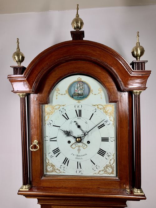 GEORGIAN LONGCASE CLOCK ROCKING SHIP AUTOMATON - ADDITIONAL PHOTO 1