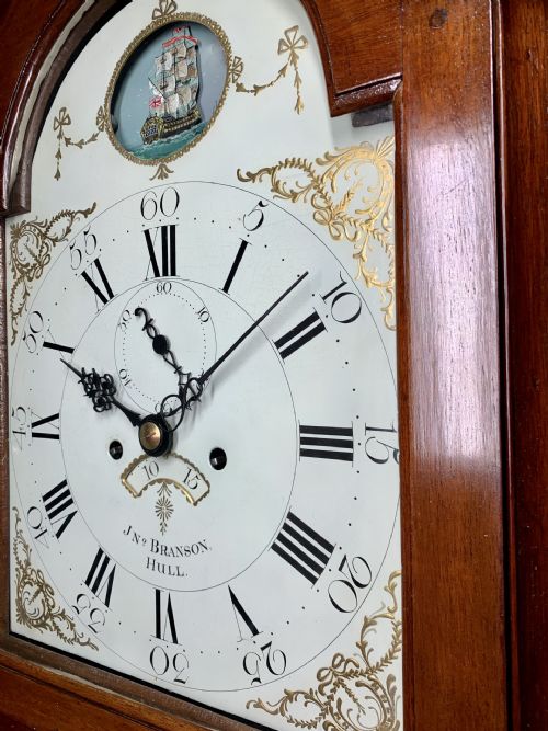 GEORGIAN LONGCASE CLOCK ROCKING SHIP AUTOMATON - ADDITIONAL PHOTO 2