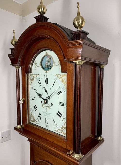 GEORGIAN LONGCASE CLOCK ROCKING SHIP AUTOMATON - ADDITIONAL PHOTO 3