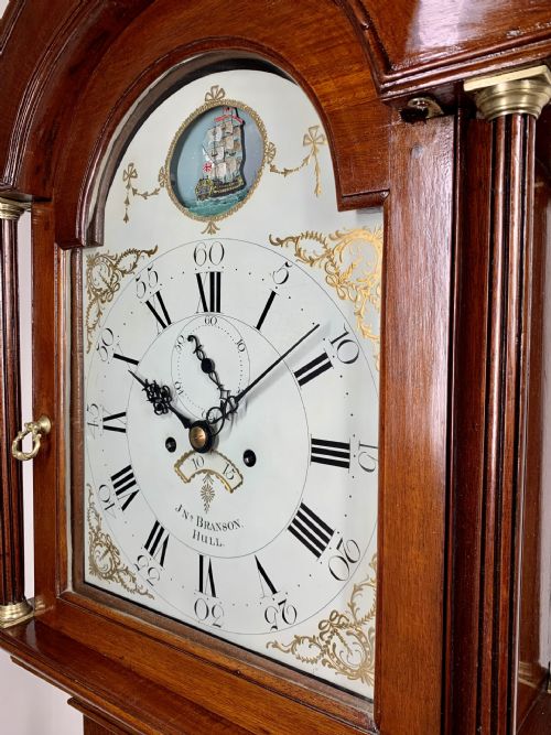 GEORGIAN LONGCASE CLOCK ROCKING SHIP AUTOMATON - ADDITIONAL PHOTO 4