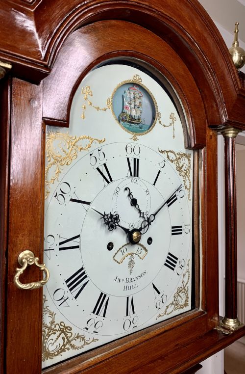 GEORGIAN LONGCASE CLOCK ROCKING SHIP AUTOMATON - ADDITIONAL PHOTO 5