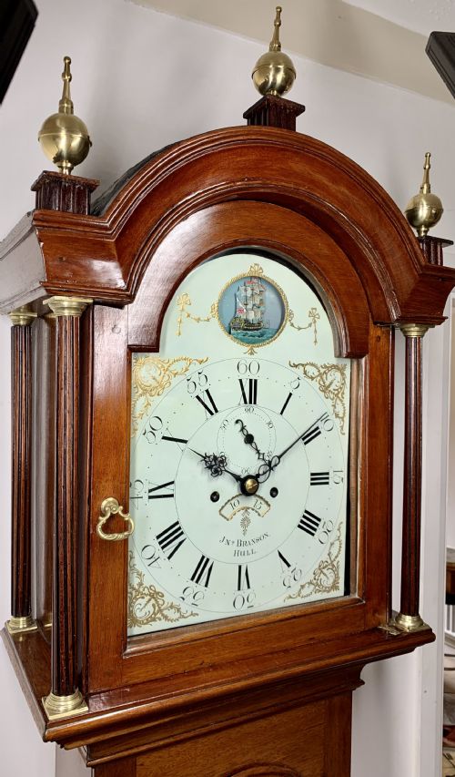GEORGIAN LONGCASE CLOCK ROCKING SHIP AUTOMATON - ADDITIONAL PHOTO 6