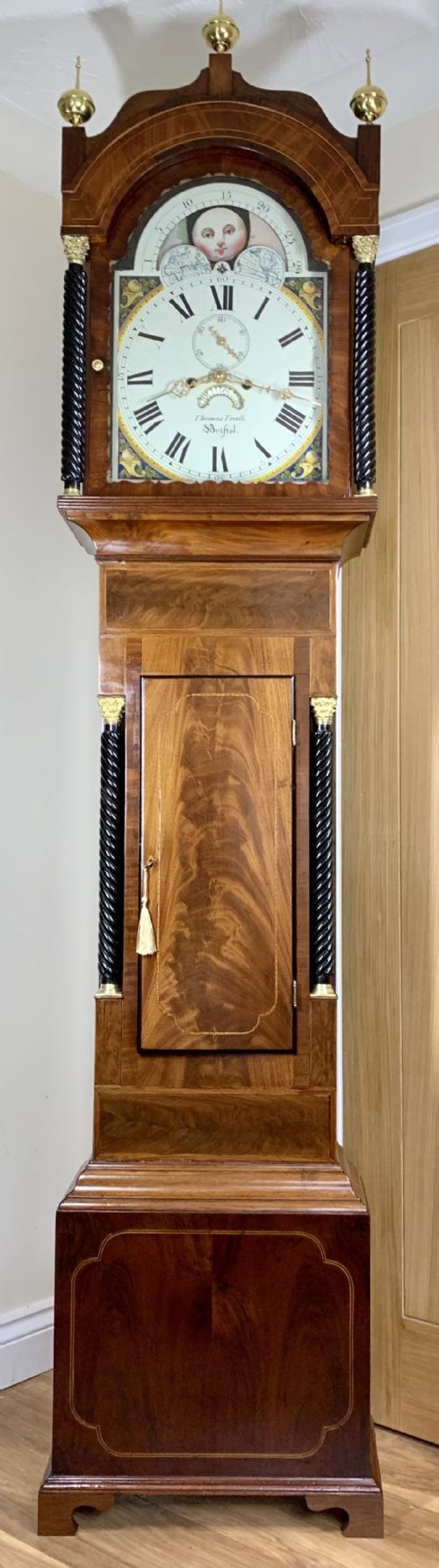 MOONPHASE LONGCASE CLOCK STUNNING VICTORIAN EBONISED AND MAHOGANY - ADDITIONAL PHOTO 1