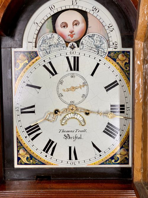 MOONPHASE LONGCASE CLOCK STUNNING VICTORIAN EBONISED AND MAHOGANY - ADDITIONAL PHOTO 4