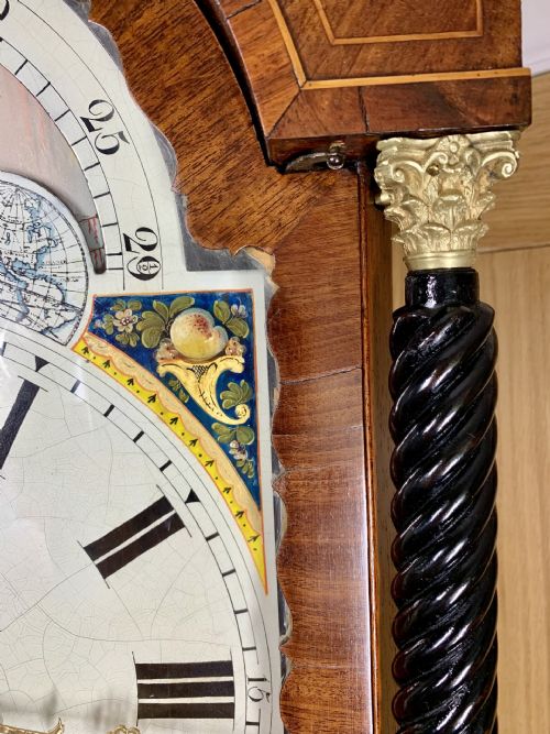 MOONPHASE LONGCASE CLOCK STUNNING VICTORIAN EBONISED AND MAHOGANY - ADDITIONAL PHOTO 5