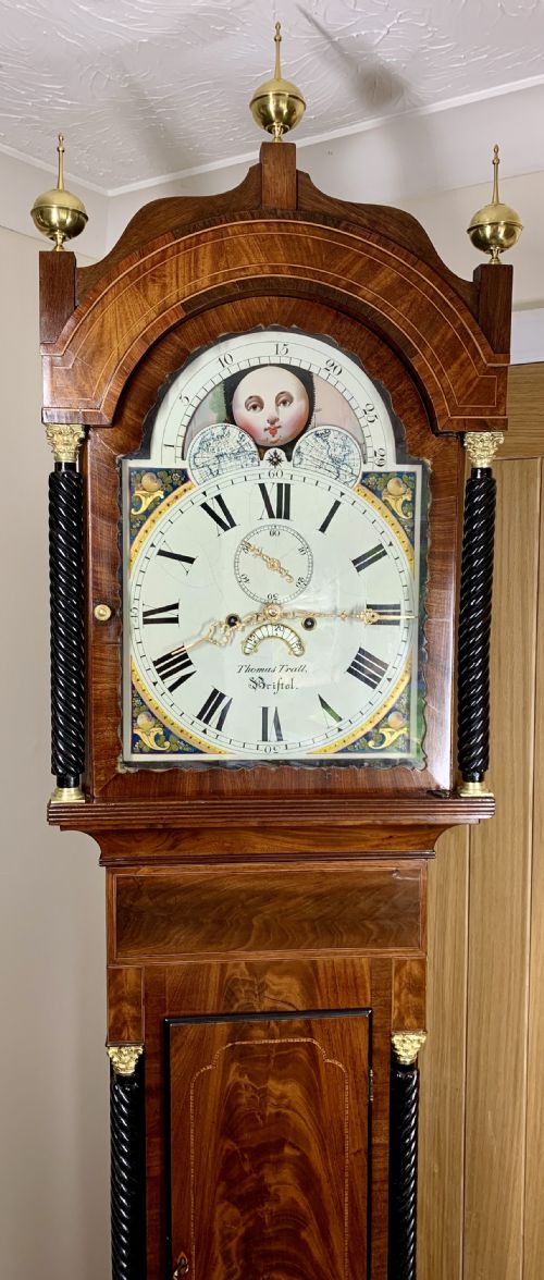 MOONPHASE LONGCASE CLOCK STUNNING VICTORIAN EBONISED AND MAHOGANY - ADDITIONAL PHOTO 12