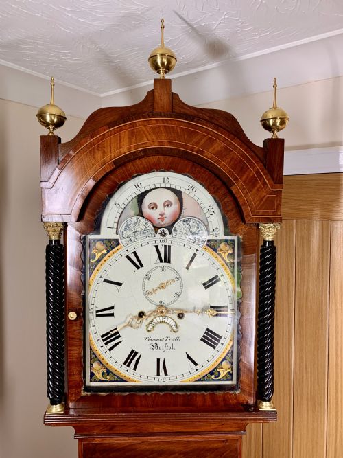 MOONPHASE LONGCASE CLOCK STUNNING VICTORIAN EBONISED AND MAHOGANY - ADDITIONAL PHOTO 14