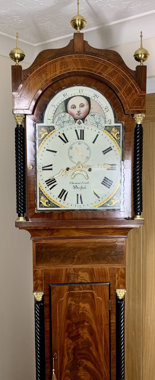 MOONPHASE LONGCASE CLOCK STUNNING VICTORIAN EBONISED AND MAHOGANY - ADDITIONAL PHOTO 15