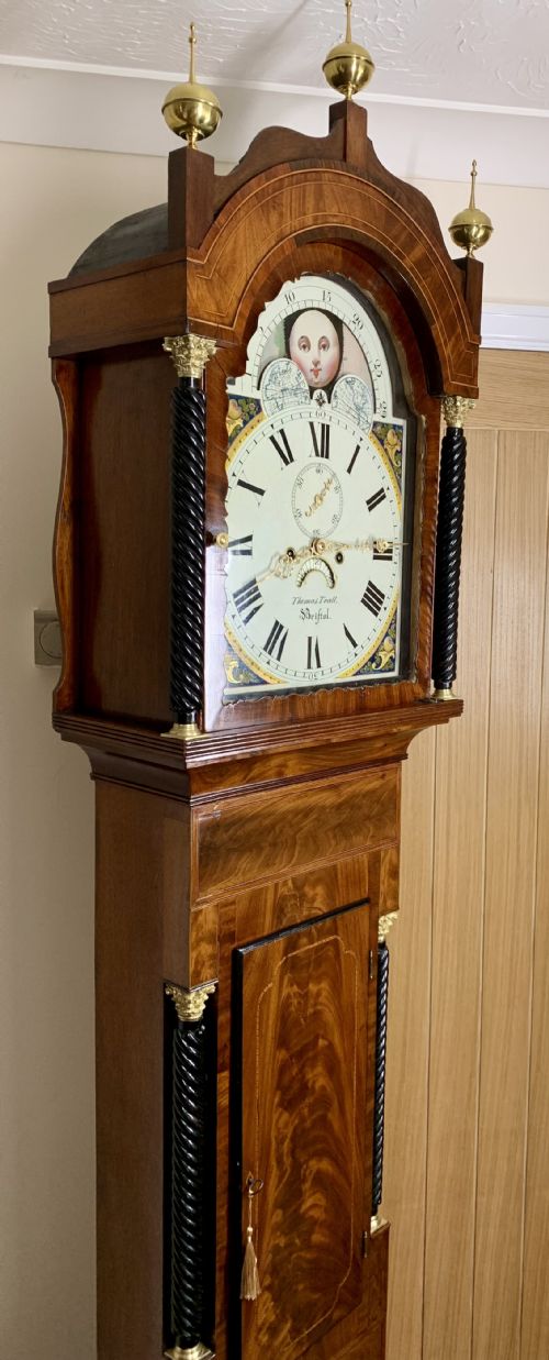MOONPHASE LONGCASE CLOCK STUNNING VICTORIAN EBONISED AND MAHOGANY - ADDITIONAL PHOTO 17