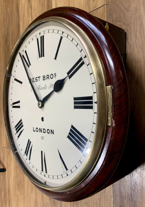 EXCELLENT 12 INCH DIAL LONDON FUSEE WALL CLOCK - ADDITIONAL PHOTO 1