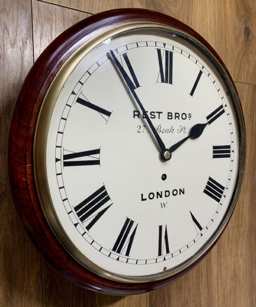 EXCELLENT 12 INCH DIAL LONDON FUSEE WALL CLOCK - ADDITIONAL PHOTO 2