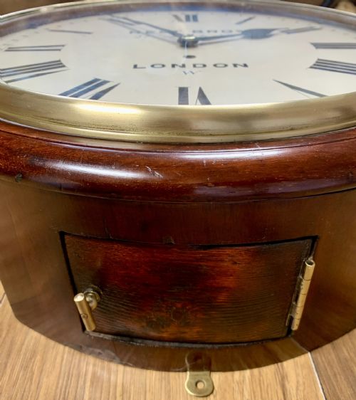 EXCELLENT 12 INCH DIAL LONDON FUSEE WALL CLOCK - ADDITIONAL PHOTO 3