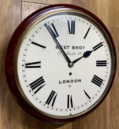 EXCELLENT 12 INCH DIAL LONDON FUSEE WALL CLOCK - ADDITIONAL PHOTO 4