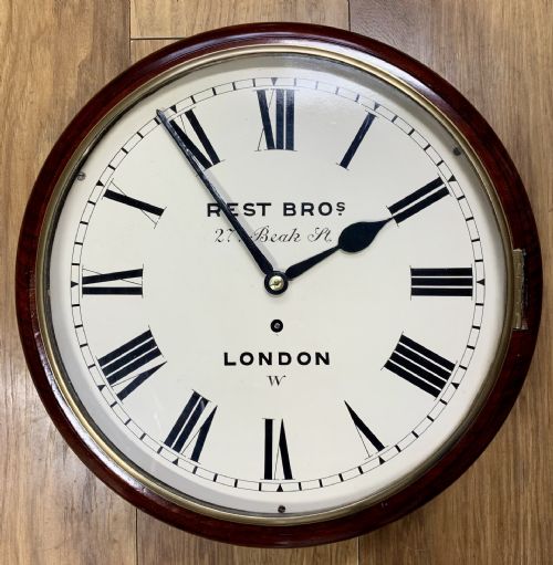 EXCELLENT 12 INCH DIAL LONDON FUSEE WALL CLOCK - ADDITIONAL PHOTO 6