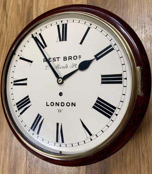 EXCELLENT 12 INCH DIAL LONDON FUSEE WALL CLOCK - ADDITIONAL PHOTO 9