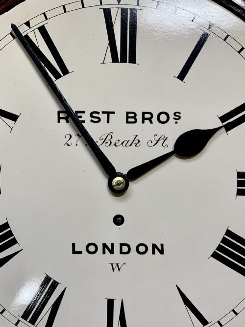 EXCELLENT 12 INCH DIAL LONDON FUSEE WALL CLOCK - ADDITIONAL PHOTO 11