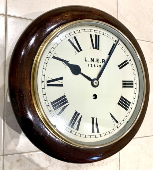 LNER RAILWAY FUSEE WALL CLOCK 10 INCH DIAL - ADDITIONAL PHOTO 3