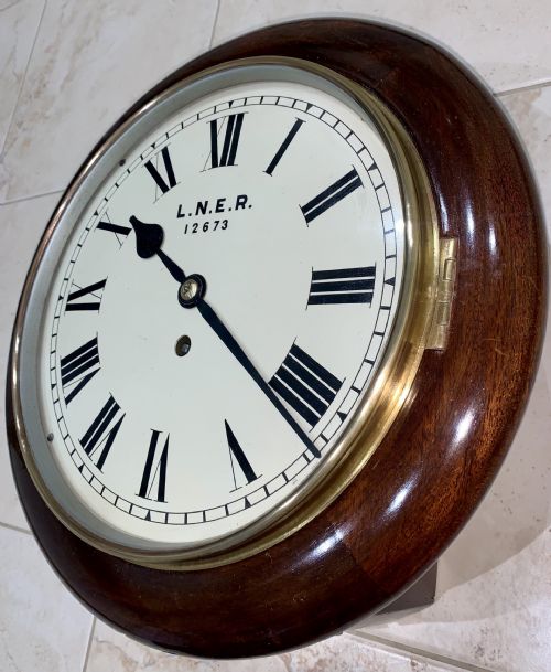 LNER RAILWAY FUSEE WALL CLOCK 10 INCH DIAL - ADDITIONAL PHOTO 9